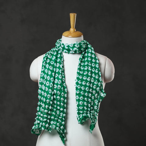 Green - Kutch Tie-Dye Cotton Bandhani Stole 23