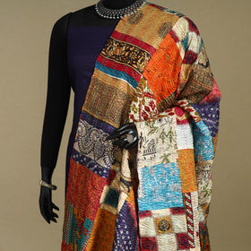 Multicolor - patchwork reversible silk bengal kantha work