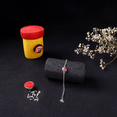 Handcrafted Meenakari Rakhi for Brother with Coir Box 178