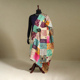 Multicolor - patchwork reversible silk bengal kantha work