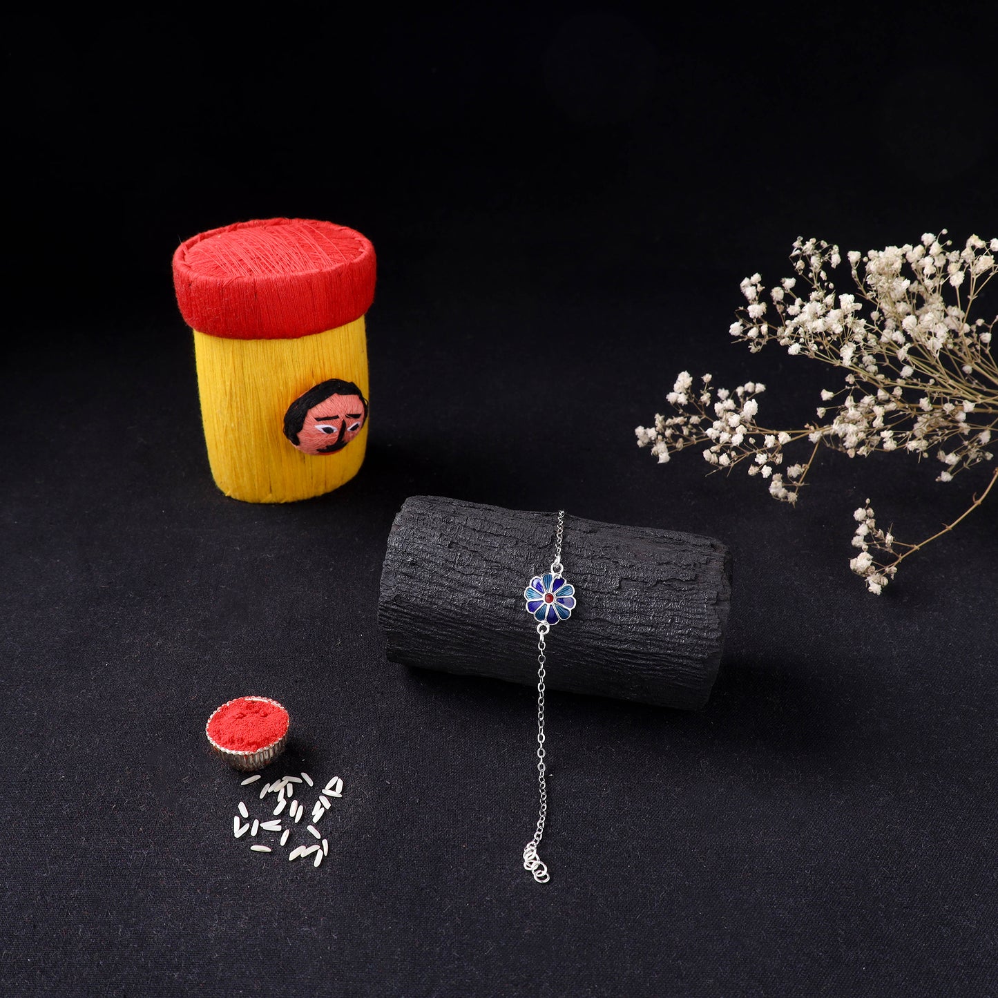 Handcrafted Meenakari Rakhi for Brother with Coir Box 181
