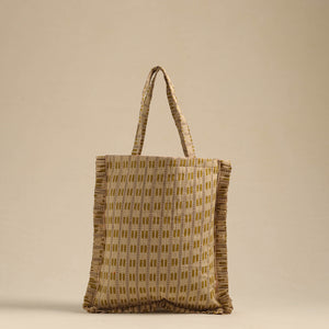 Beige - Handcrafted Cotton Frill Jhola Bag 73