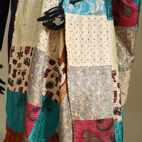 Multicolor - patchwork reversible silk bengal kantha work