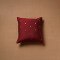Polka Dot Zari Buti Plain Cushion Cover (16 x 16 in) 10