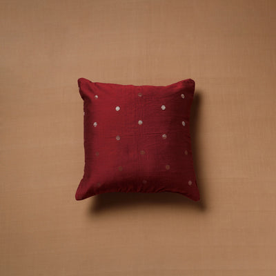 Polka Dot Zari Buti Plain Cushion Cover (16 x 16 in) 10