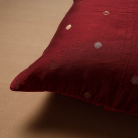 Polka Dot Zari Buti Plain Cushion Cover (16 x 16 in) 10