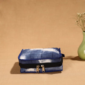 Blue Handmade Cotton Jewelry Bag - 4 Pockets