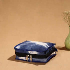 Blue Handmade Cotton Jewelry Bag - 4 Pockets