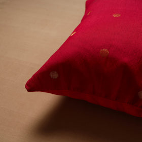 Polka Dot Zari Buti Plain Cushion Cover (16 x 16 in) 11