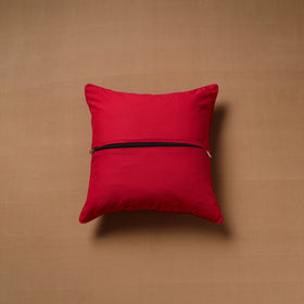 Polka Dot Zari Buti Plain Cushion Cover (16 x 16 in) 11
