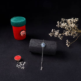 Handcrafted Meenakari Rakhi for Brother with Coir Box 192