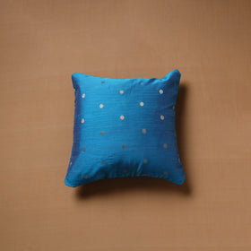 Polka Dot Zari Buti Plain Cushion Cover (16 x 16 in) 12