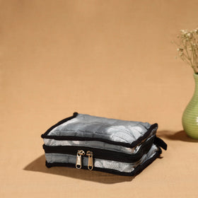 Grey Handmade Cotton Jewelry Bag - 4 Pockets | iTokri