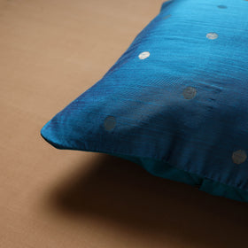 Polka Dot Zari Buti Plain Cushion Cover (16 x 16 in) 12