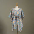 Blue Sanganeri Block Print Cotton Kaftan (Medium) 