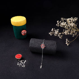 Handcrafted Meenakari Rakhi for Brother with Coir Box 194