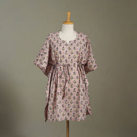 Brown - sanganeri cotton kaftan (medium) 07 - handcrafted