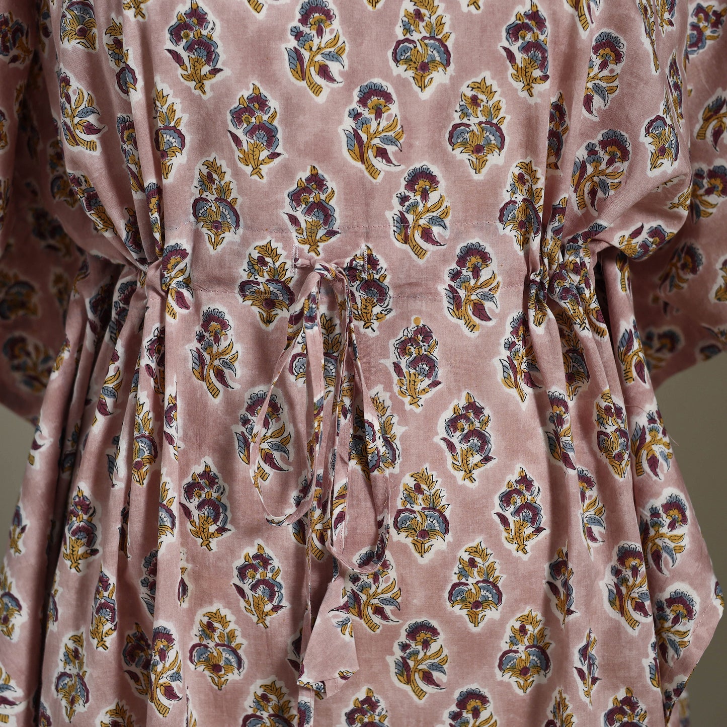 Brown - sanganeri cotton kaftan (medium) 07 - handcrafted