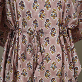 Brown - sanganeri cotton kaftan (medium) 07 - handcrafted