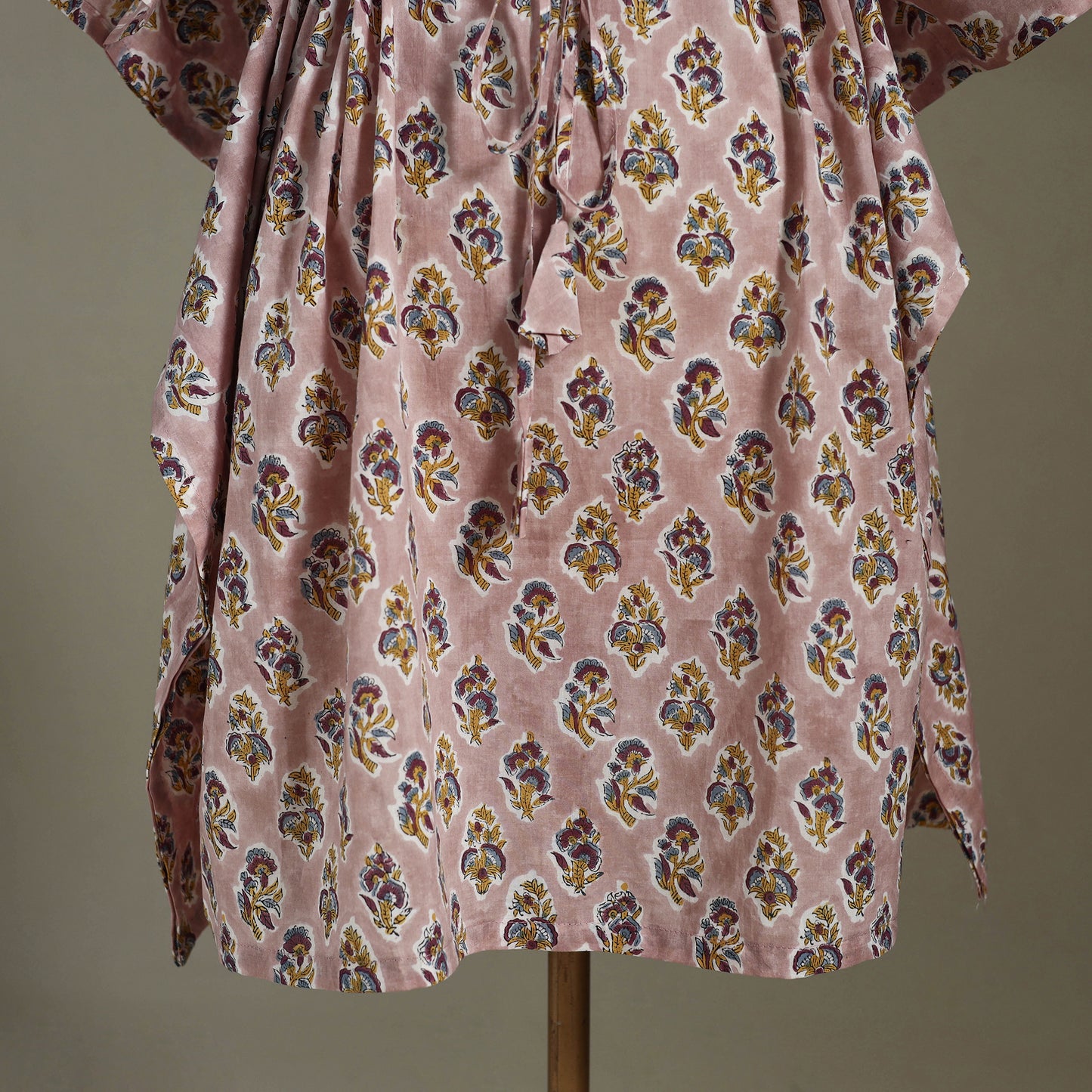 Brown - sanganeri cotton kaftan (medium) 07 - handcrafted