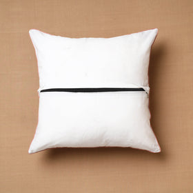 Brown - Block Print Cotton Sanganeri Cushion Cover (16 x 16 in) 34