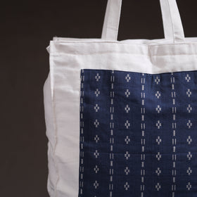 Blue - handcrafted jacquard patch canvas cotton shoulder