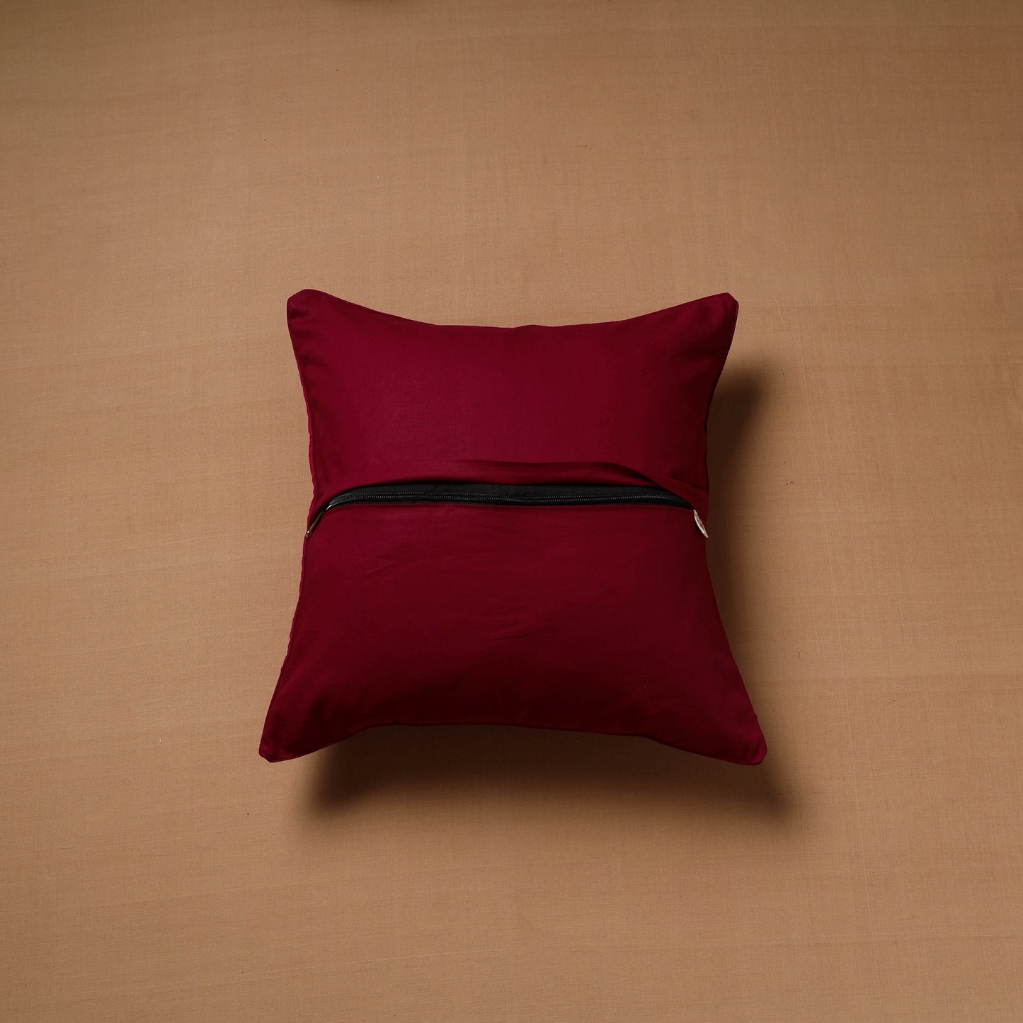 Polka Dot Zari Buti Plain Cushion Cover (16 x 16 in) 13
