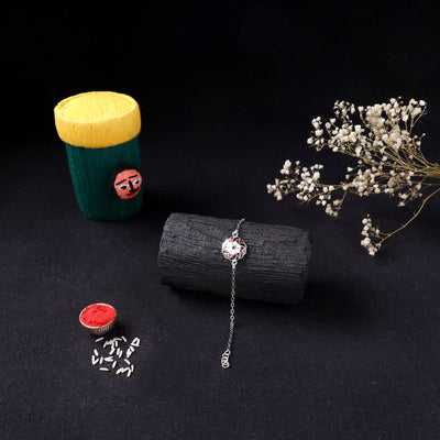 Handcrafted Meenakari Rakhi for Brother with Coir Box 199