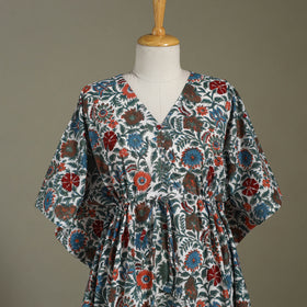 Multicolor Sanganeri Block Print Cotton Kaftan (Medium) 