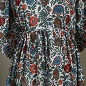 Multicolor Sanganeri Block Print Cotton Kaftan (Medium) 