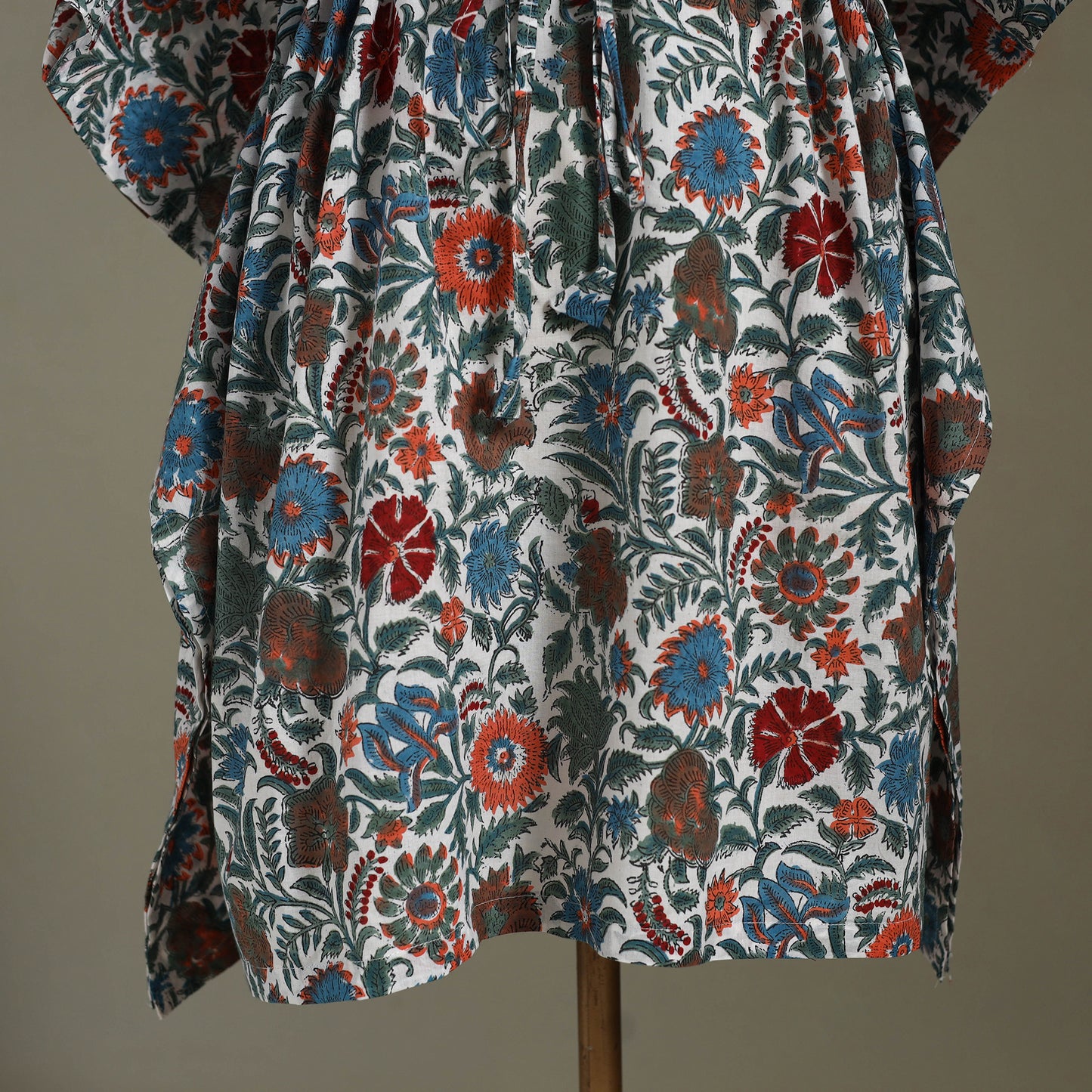 Multicolor Sanganeri Block Print Cotton Kaftan (Medium) 