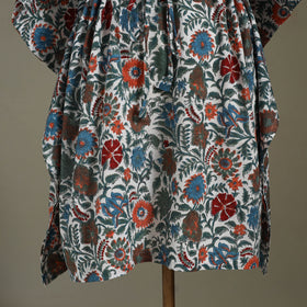 Multicolor Sanganeri Block Print Cotton Kaftan (Medium) 