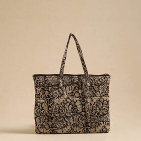 Black Handcrafted Quilted Cotton Hand Bag