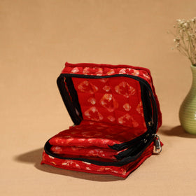 Orange Handmade Cotton Jewelry Bag - 4 Pockets 