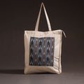 Grey - handcrafted ikat patch canvas cotton shoulder bag 14
