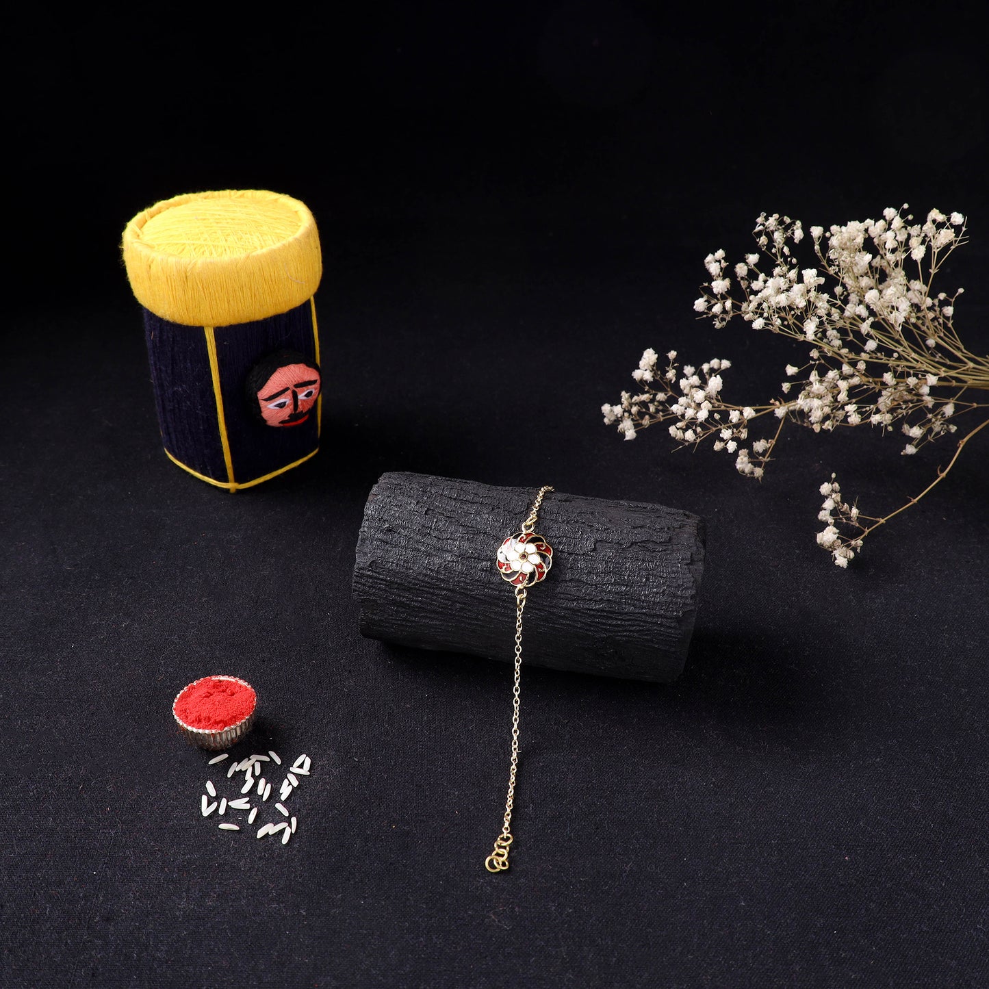 Handcrafted Meenakari Rakhi for Brother with Coir Box 203