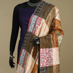 Multicolor - patchwork reversible silk bengal kantha work