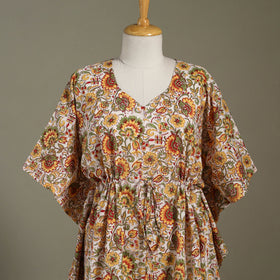 Multicolor Sanganeri Block Print Cotton Kaftan (Medium) 