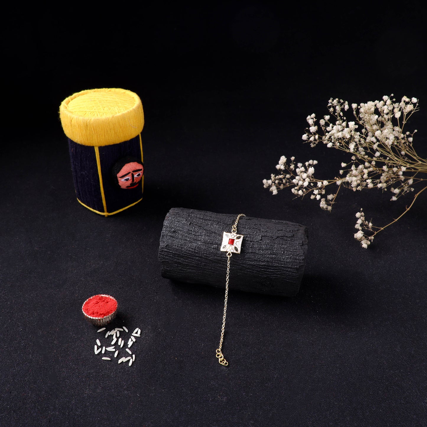 Handcrafted Meenakari Rakhi for Brother with Coir Box 206