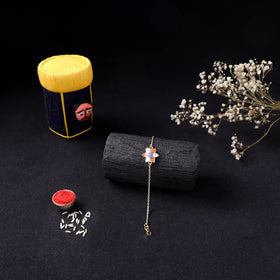 Handcrafted Meenakari Rakhi for Brother with Coir Box 209