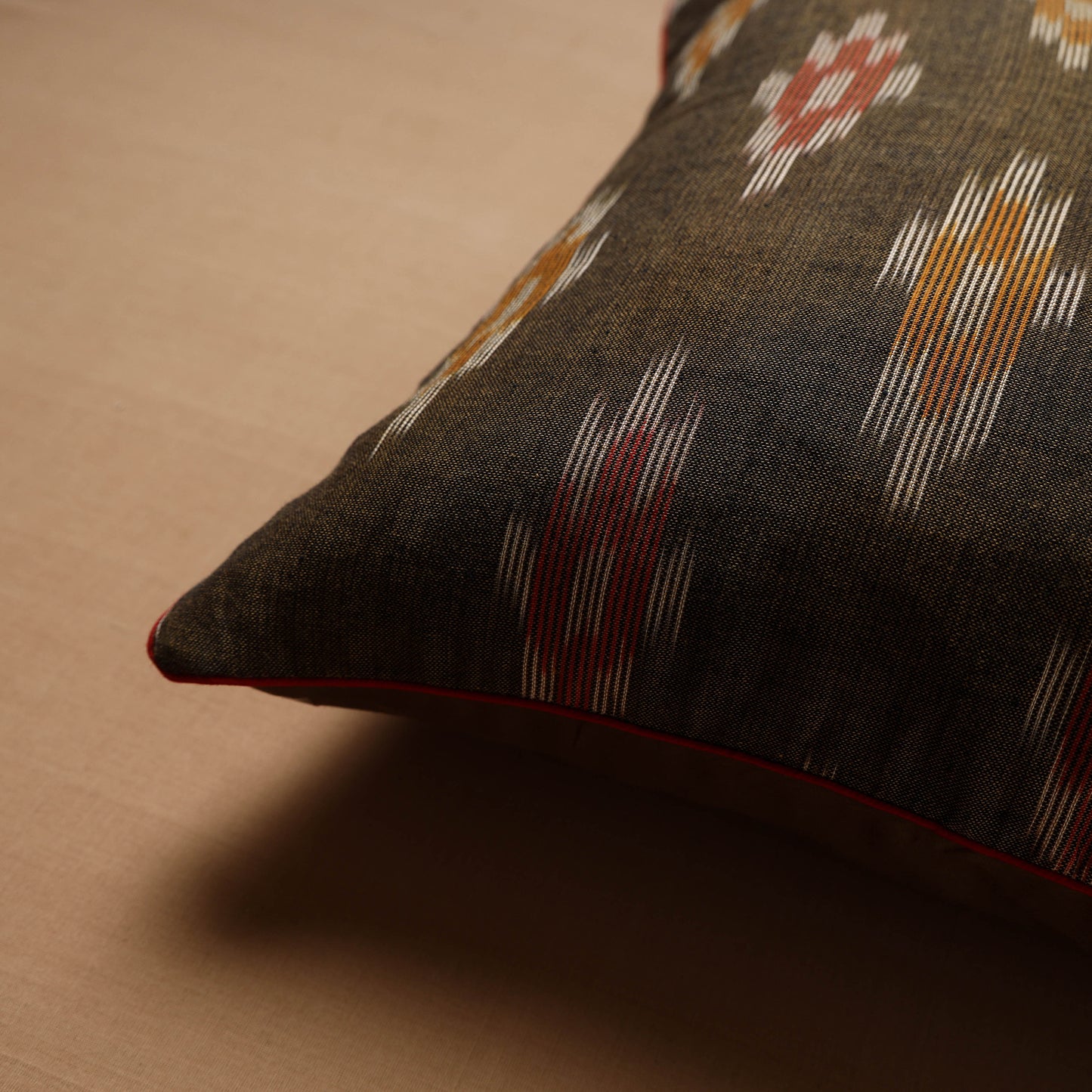 Brown - Pochampally Ikat Weave Cushion Cover (16 x 16 in) 20