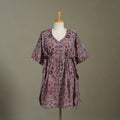 Purple Sanganeri Block Print Cotton Kaftan (Medium) 