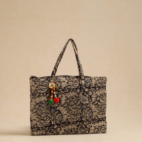  Black Handcrafted Quilted Cotton Hand Bag