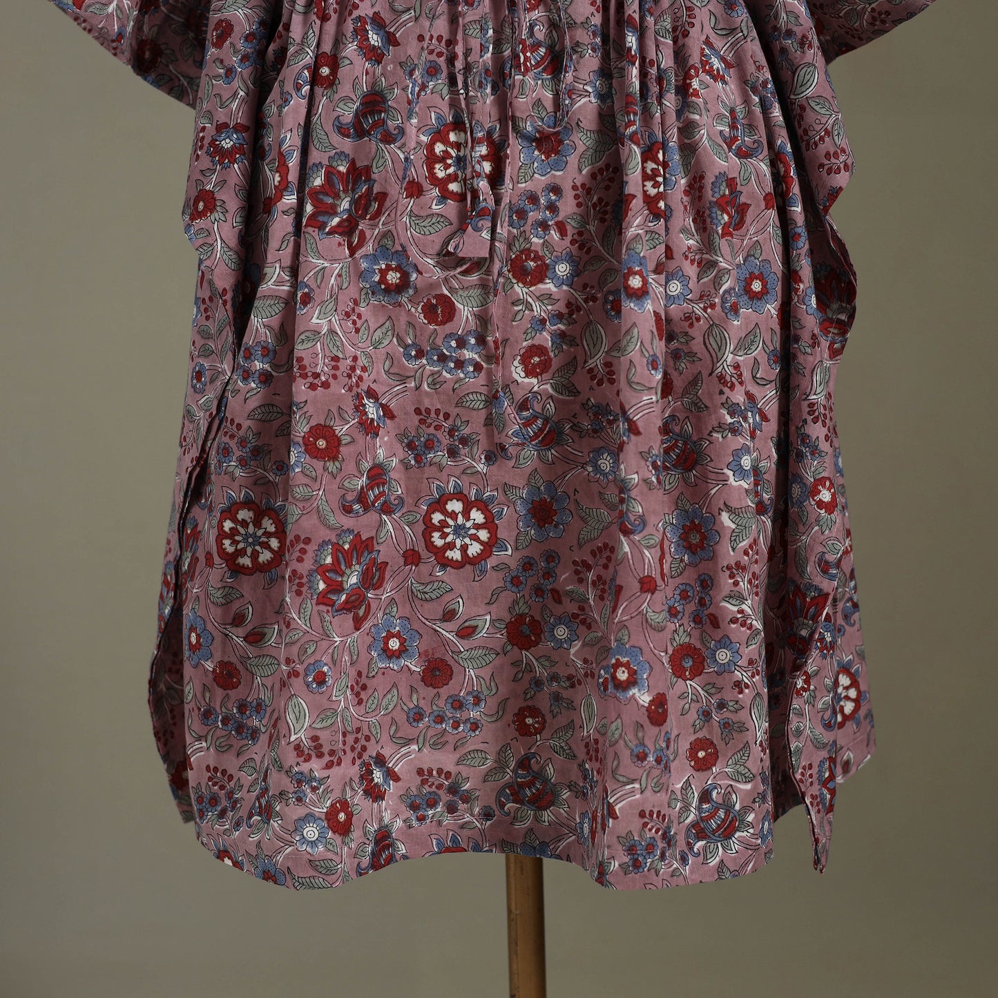 Purple Sanganeri Block Print Cotton Kaftan (Medium) 