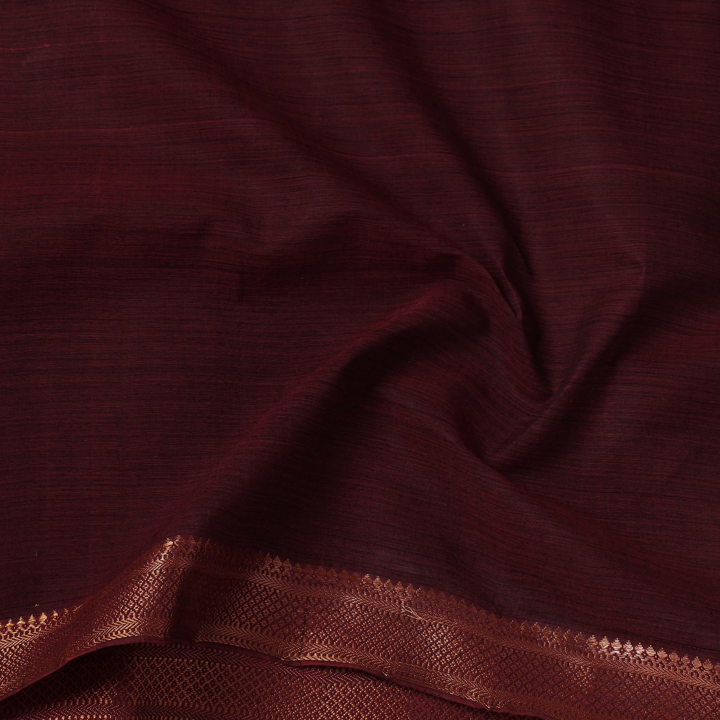 Maroon - Original Mangalagiri Handloom Cotton Zari Border Fabric