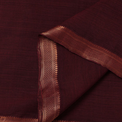 Maroon - Original Mangalagiri Handloom Cotton Zari Border Fabric