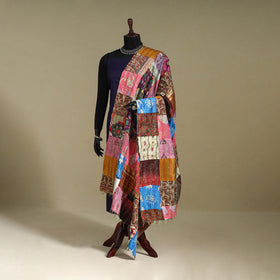 Multicolor - patchwork reversible silk bengal kantha work