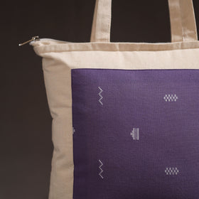 Purple - handcrafted jacquard patch canvas cotton shoulder