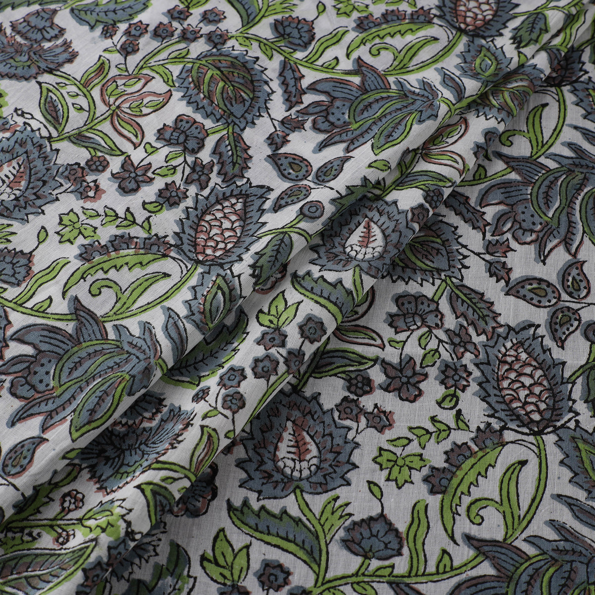 Multicolor - pure mul cotton hand block sanganeri print