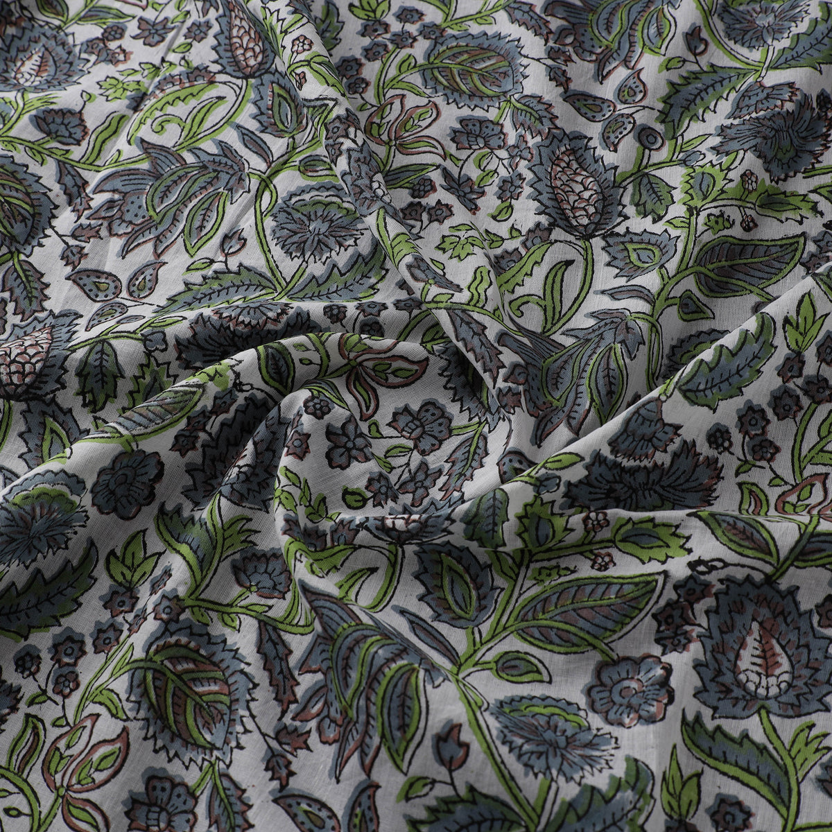 Multicolor - pure mul cotton hand block sanganeri print
